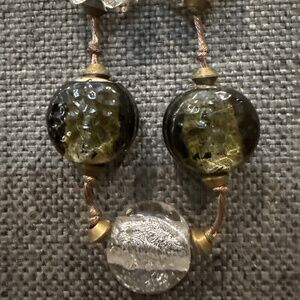 Art glass pod beads necklace